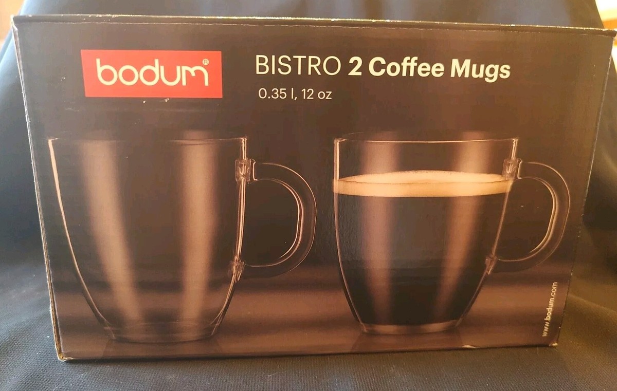 Set Of Bodum Bistro Glass Coffee Mugs, New In Box - Main Image