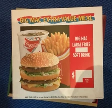 MCDONALDS PROMOTIONAL TRANSLIGHT POP POINT OF PURCHASE -Big Mac Extra Value Meal