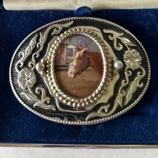 Belt Buckle with Insert for Custom Picture Or Your 30 X 40 MM Stone Silver Black