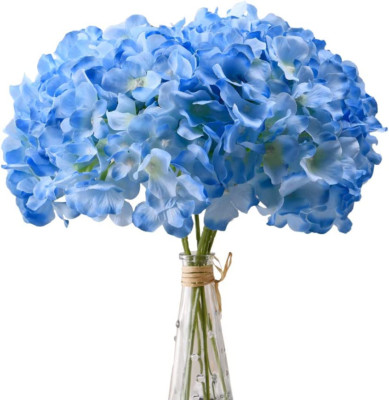 Hydrangea Silk Flowers Heads Pack of 10 Full Hydrangea Flowers Artificial