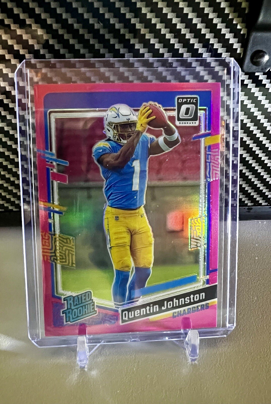 2023 Panini Donruss Optic Quentin Johnston Pink Rated Rookie Chargers #265