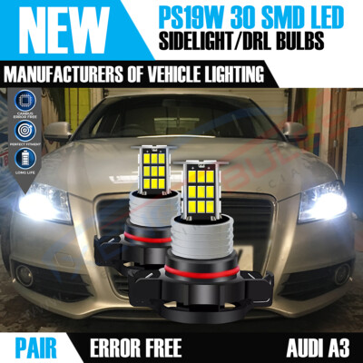AUDI A3 8P DRL SEITENLICHT UPGRADE XENON WEISS BIRNEN PS19W H16 30smd 3020 CANBUS