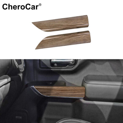 2X Car Inner Door Handle Side Panel Decor Trim Cover For Chevy Silverado 2019-24