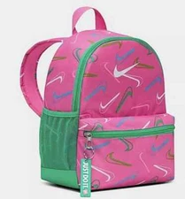 Nike JORDAN Kids Girl Boy Mini Backpack Small 11 L PINK GREEN 13"H x10"Wx5"D NEW
