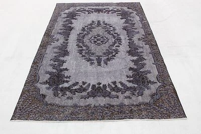 Orient Teppich Vintage Antik Look 240x140 grau 3D Relief handgeknüpft T6016 - Bild 1 von 4