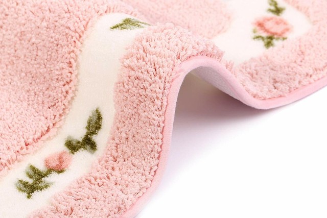 Home Garden Jsj Cheng Rectangular Cotton Floral Bathroom Rugs And Mats Yellow And Blue Bathmats Rugs Toilet Covers