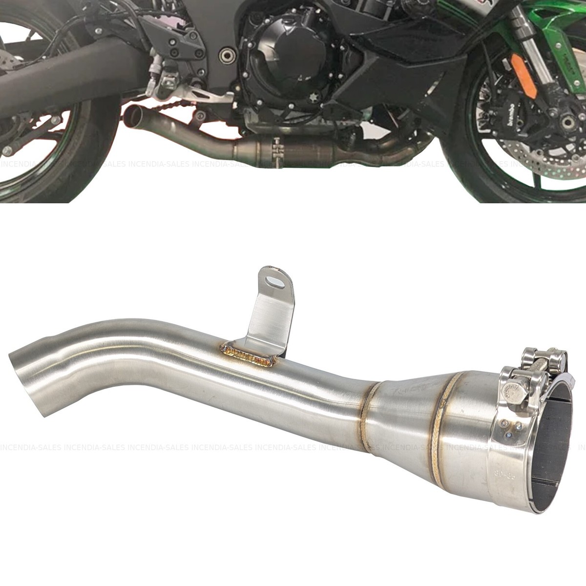 seek Kawasaki Ninja Z1000SX Exhaust Mid Link Pipe Collector 2020
