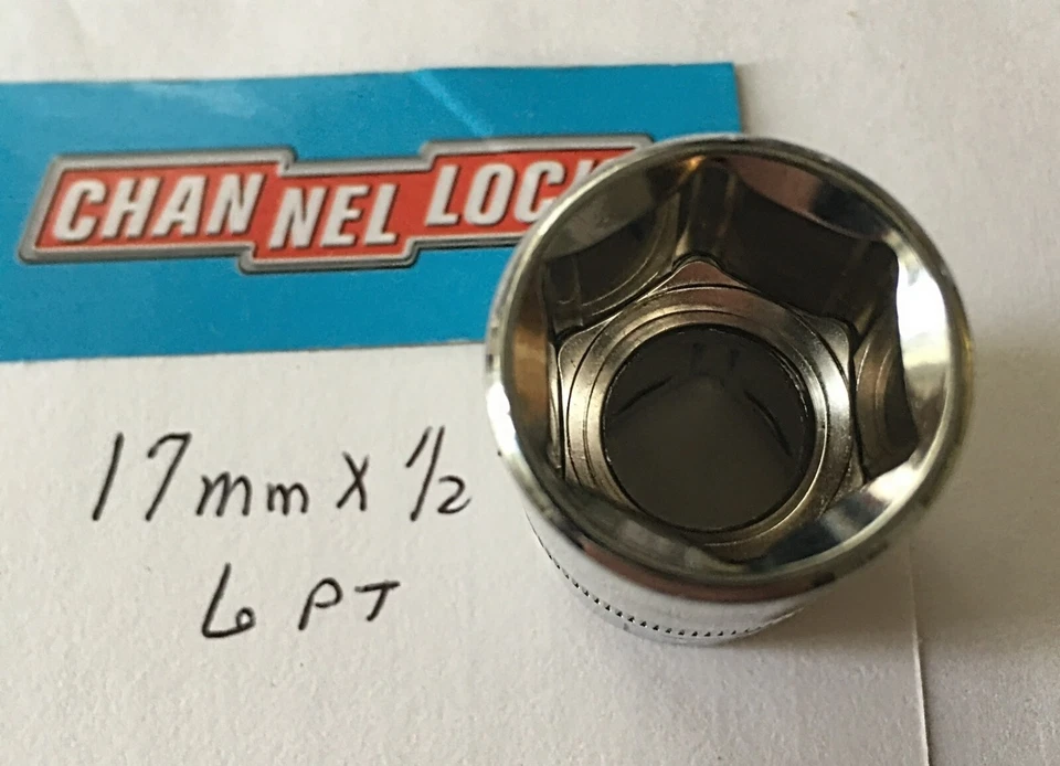 CHANNELLOCK  17 mm  x 1/2" DR  STANDARD METRIC  SOCKET  6 Pt Free USA Shipping - Image 2 of 4