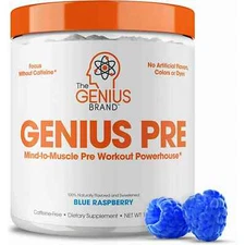 The Genius Bran, Pre Workout Powerhouse, Blue Rasberry, 11.35 oz, Exp: 2026