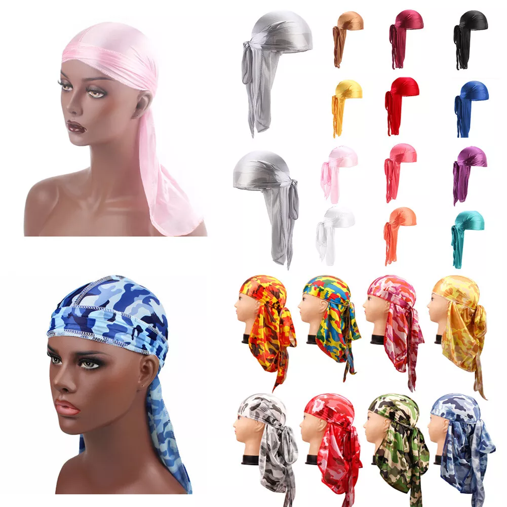 Durags For Men,silk-like Durags Satin Long-tail Head Wraps Silky