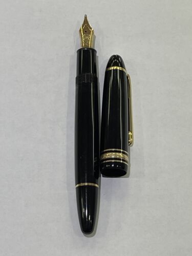 Montblanc Meisterstuck 146 Le Grand Black Fountain Pen 4810 14k Gold Nib - Picture 1 of 18