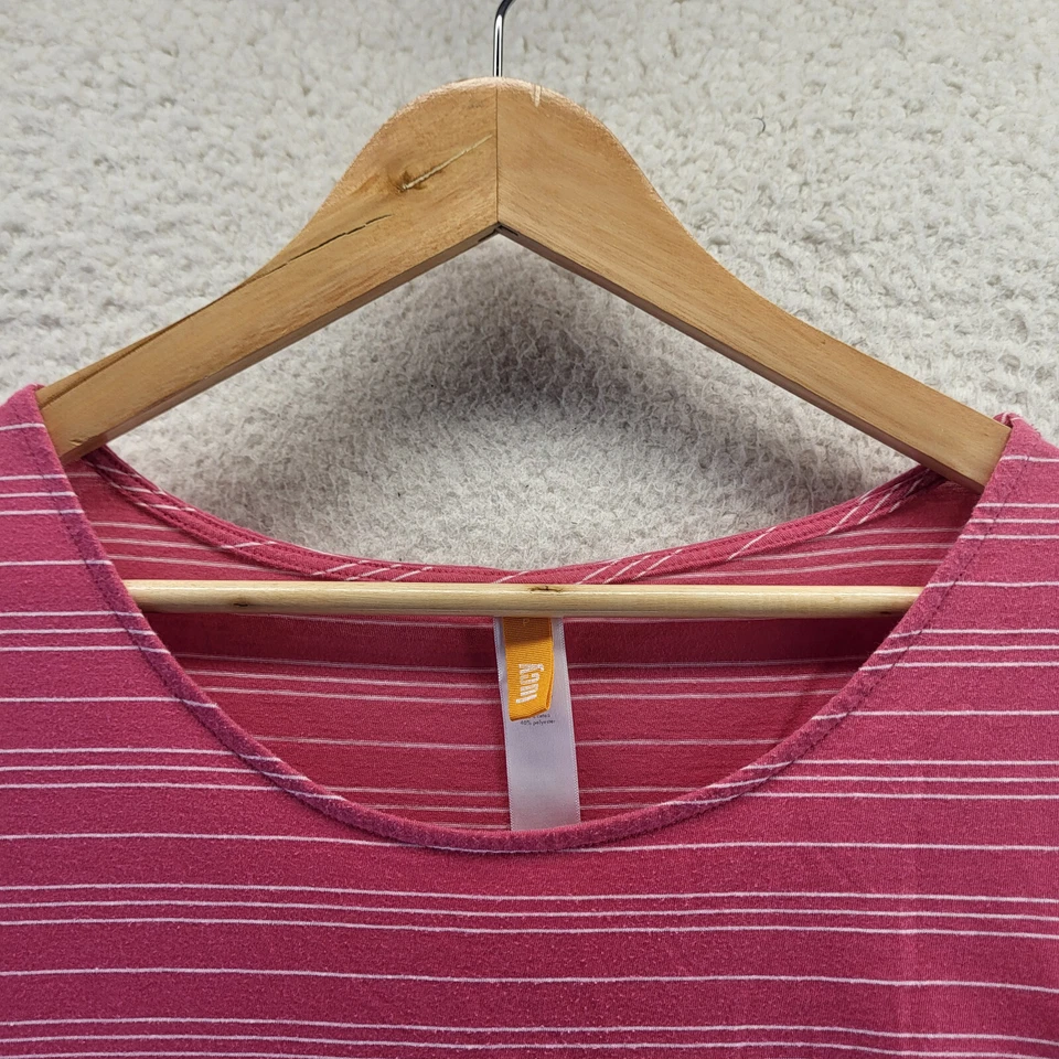 Camisa Atlética Lucy Mujer Pequeña Rosa Rayas Manga Corta Cuello Redondo Camiseta Prenda para el torso Foto 4 de 4
