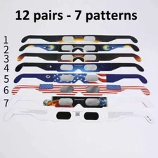 12 Pairs Bookishbunny Solar Eclipse Viewers Paper Glasses ISO Certified Sun View