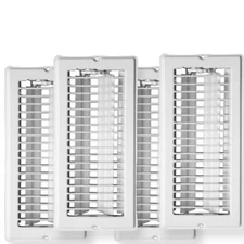 Continental Industries White Floor Registers 4 X 10 (4 Pack)