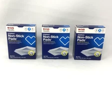 Sterile Non-Stick Pads 2 in X 3 in Triple Layer Protection. (3 PACK) 30 Total