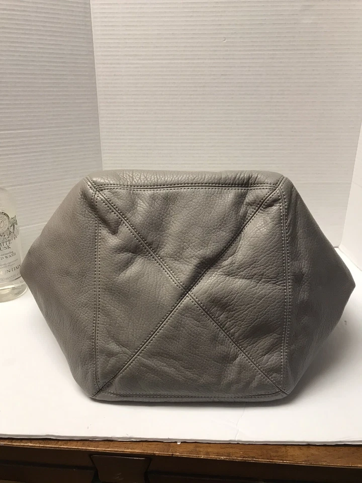 DEUX LUX Gris Verde Lima Cuero Borla LG Bolso de Mano Abierto Bolso de Hombro Bolso de Mano Foto 4 de 4