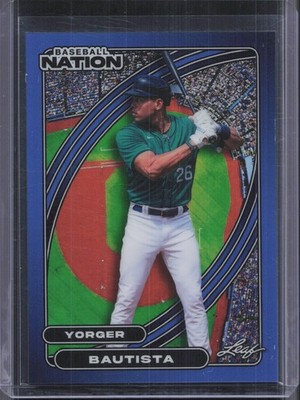 2026 Leaf Baseball Nation #180 Yorger Bautista Base Prismatic Blue #/49