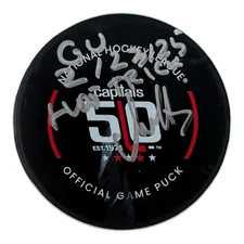 Alex Ovechkin Signed Game Used Capitols Puck 2/23/25 Hat Trick Fanatics BAS LOA
