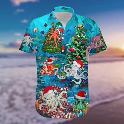 Felacia Funny Octopus Christmas Hawaiian Shirt For Me