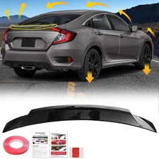 FOR 2016-2021 HONDA CIVIC SEDAN STYLE GLOSSY BLACK SPORT TRUNK SPOILER WING USA