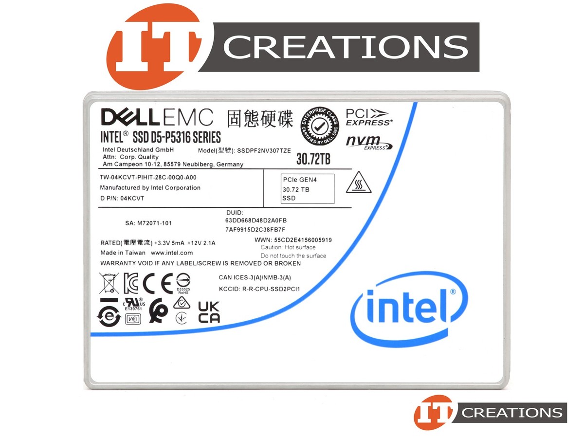 INTEL 30.72TB 144L QLC PCIE NVME U.2 2.5 SSD D5-P3516 30TB