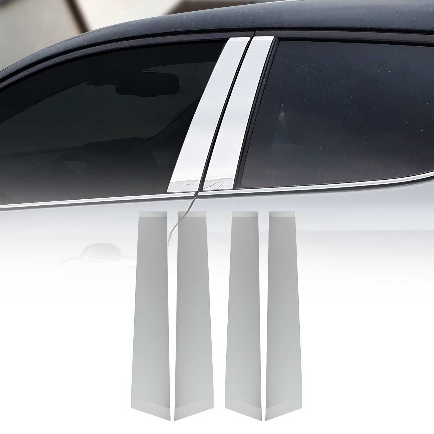 Couverture de pilier B Toyota CHR en acier inox chromé - 4 pièces