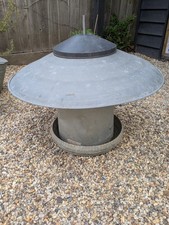 Large Vintage Galvanised Chicken Poultry Feeder Dispenser with Hood