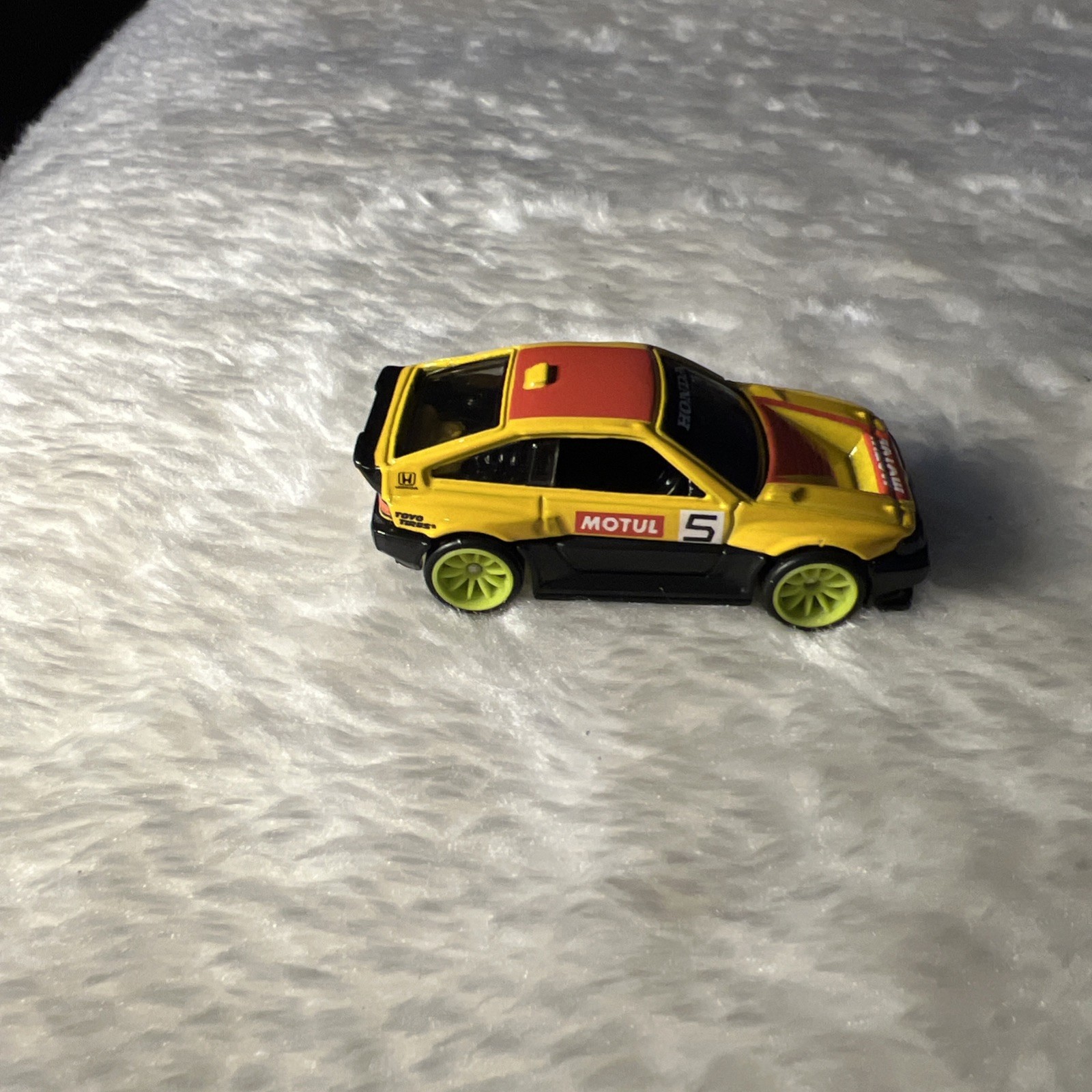 Hot Wheels 2024 Prototype Factory Test Run-85 Honda CR-X Yellow Color-Real Rider