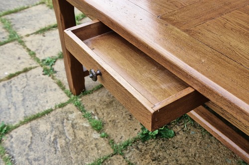 Beautiful 9.2 ft/ 280 cm Solid Oak French Plank Top Refectory Farmhouse Table - Picture 23 of 24