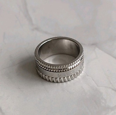 Daniel Wellington Elevation Ring versilbert Edelstahl Neu mit Etikett UK I Euro 48