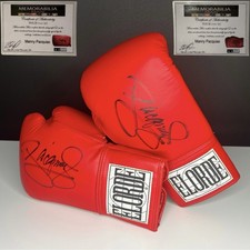 Manny Pacquiao signed Red Elorde Gym Boxing Gloves autograph L&R With COA RARE