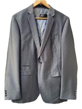 Milan Collection Mens Grey Formal Shiny Party Blazer Jacket  Waistcoat Size 42L