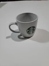 Starbucks Collectible White 7.8 oz Ceramic Coffee Cup with Green Logo & Letters 