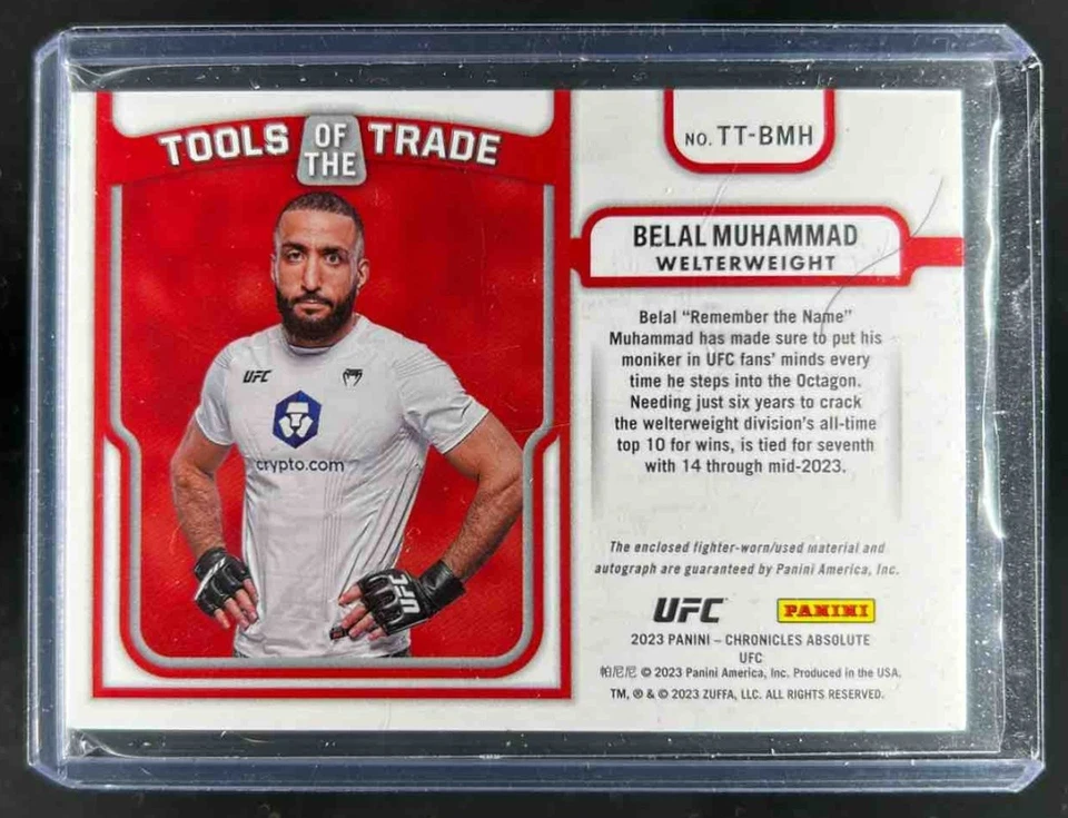 2023 Chronicles UFC Belal Muhammad Tools of the Trade Signatures Patch Auto #/99 - Image 2 of 2