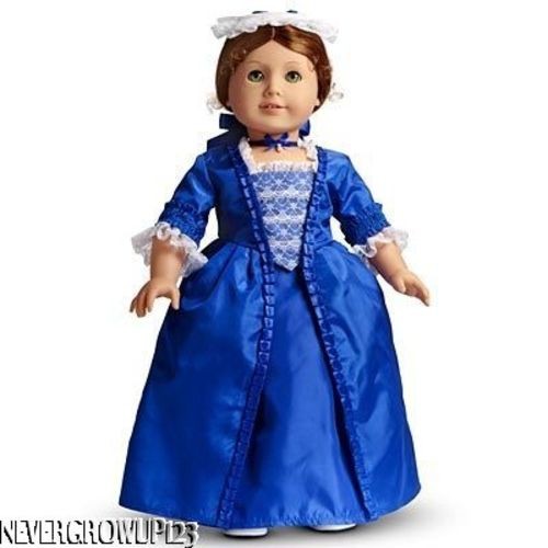 AMERICAN GIRL FELICITY~FELICITY'S BLUE HOLIDAY GOWN~SHOES