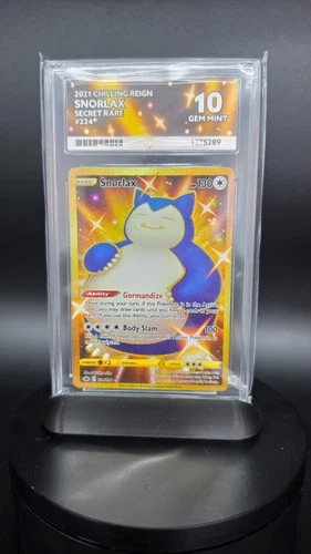 Pokémon TCG Snorlax Chilling Reign Holo Card 224/198 Ace 10 Graded Slab