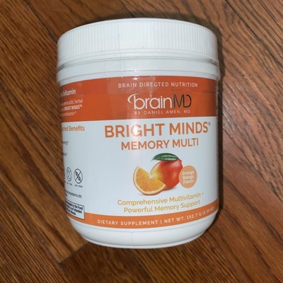 BrainMD Bright Minds Memory Multi Orange Mango 153.6g Free Shipping