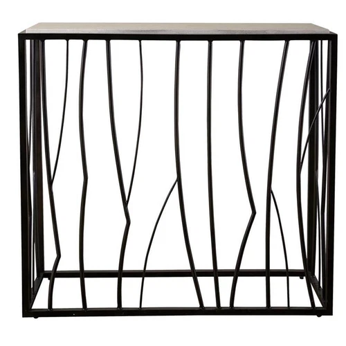 Uttermost Reed Transitional Metal and Stone Console Table in Black/Brown - Picture 4 of 8