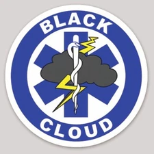 2 Inch NON-Reflective EMS EMT Paramedic Star Of Life Black Cloud Vinyl Sticker