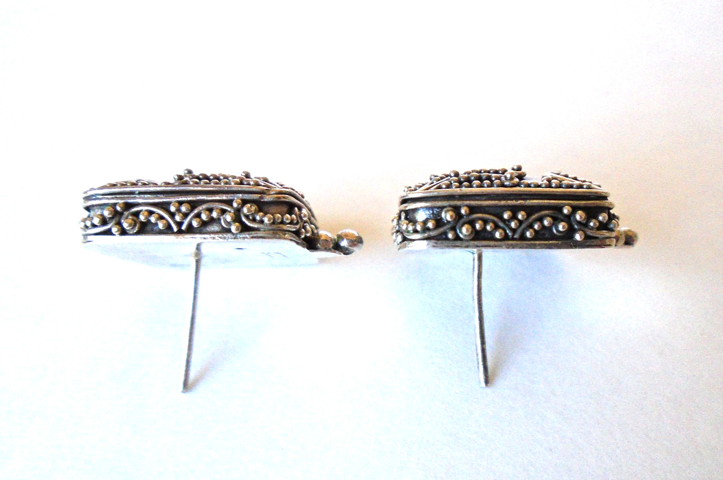 Sterling Silver Square Post Earrings Vintage - image 3