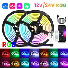 12V/24V RGB Neon COB LED Strip Lights WIFI Remote Control Tape Lights Waterproof