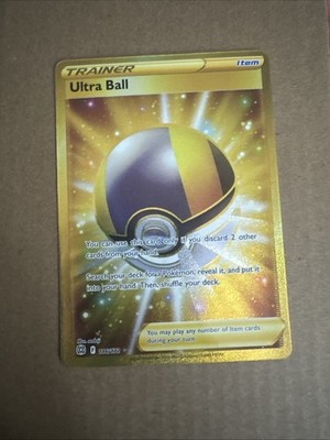 Ultra Ball Trainer 186/172 Brilliant Stars Gold, NM/Mint Condition