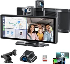 10.26" Apple Carplay Screen for Car, Car Tablet Wireless CarPlay 4K Dash Cam