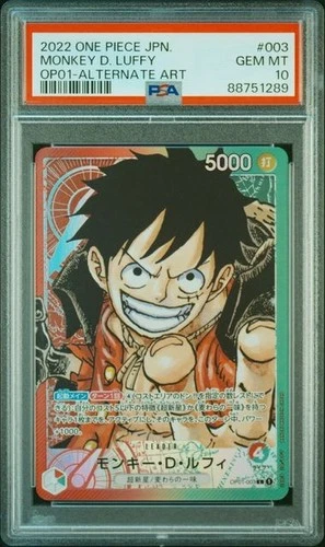 PSA 10 Monkey D. Luffy One Piece Japanese Romance Dawn 2022 OP01-003 ALT ART