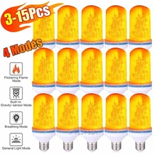 LOT LED Flame Effect Light Bulb- Simulated Nature Fire Flicker Lamp, E27 4 Modes