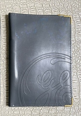 VTG General Electric Aircraft Engines Notepad Cover Faux Leather Gray Brass