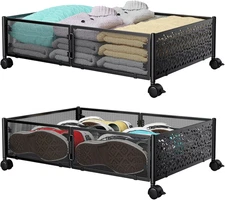 Under Bed Storage Containers with Wheels, under Bed Shoe Storage Organizer