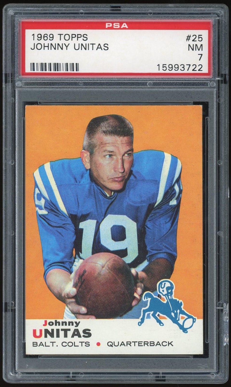 1969 Topps #25 Johnny Unitas PSA 7 *3722