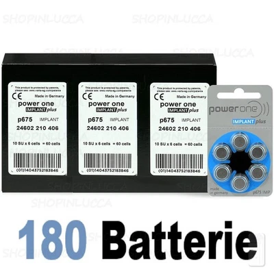POWER-ONE 180 Batterie Pile POWER ONE P675 IMPLANT PLUS per apparecchi acustici Cochlear