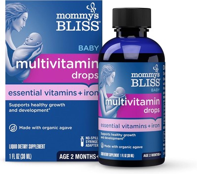 Mommy's Bliss Baby Multivitamin + Iron, Daily Essential Baby Vitamins for Immune